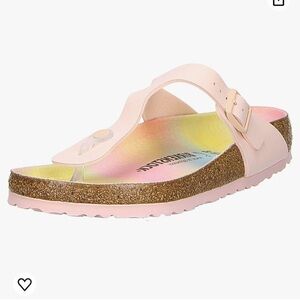 Birkenstock Gizeh Light Rose pastel Birkibuc Rainbow Footbed Vegan 37